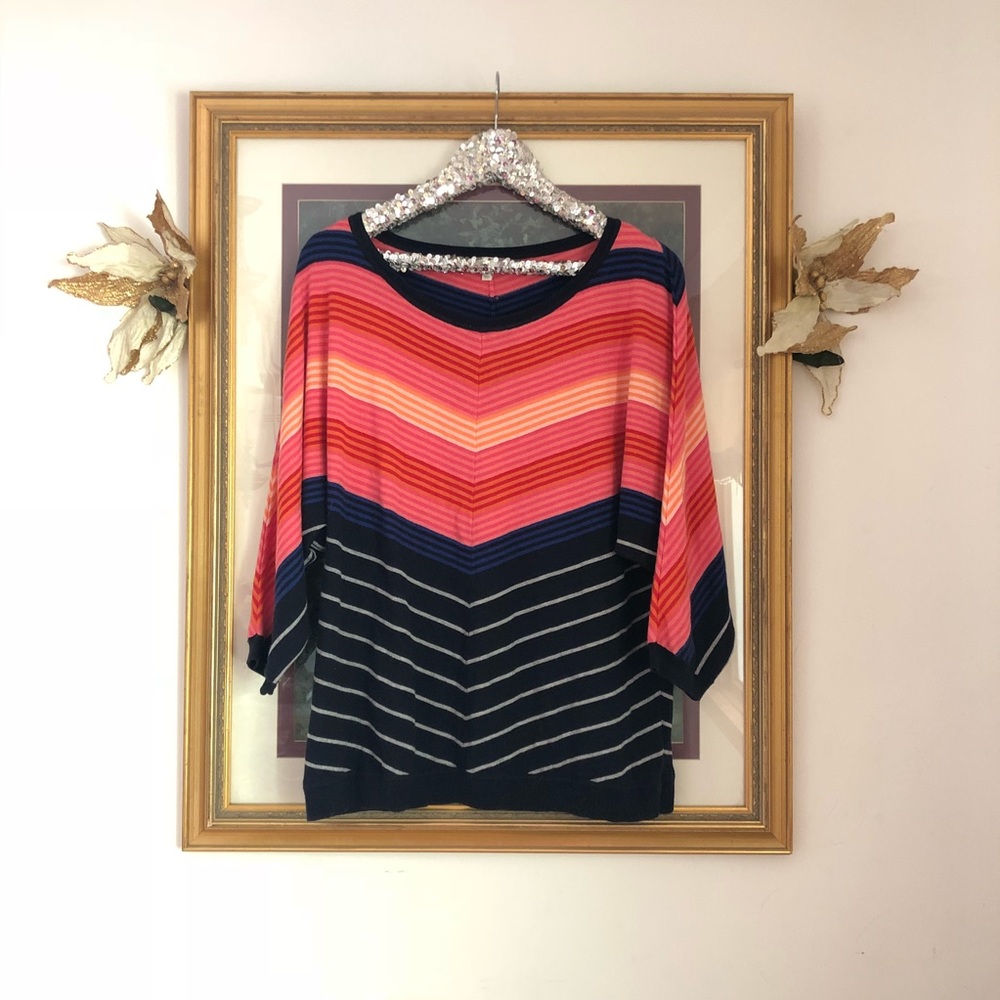 Talbots striped colorful lightweight sweater M